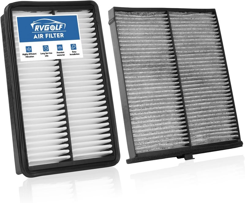 RVgolf Engine+Cabin Air Filters Fit for 2013-2023 Mazda CX-5(2.0L/2.5L), 2014-2018 Mazda 3 (2.0L/2.5L), 2014-2020 Mazda 6 (2.5L) Engine Air Filter Replacement Air Filter Accessories# CF11811 CA11259 - Image 1